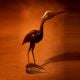 Handcrafted Wood Heron Bird Figurine